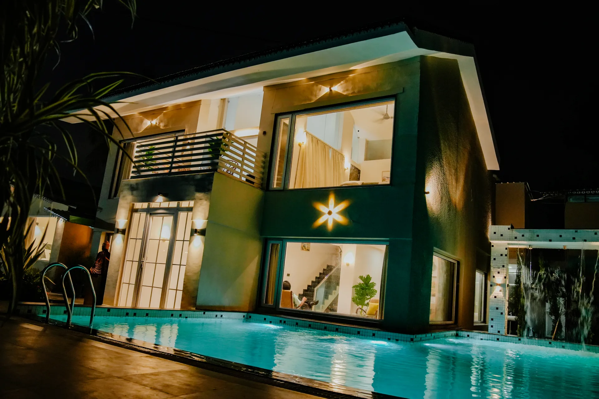 Pool, lounge and recreation spaces at Amber